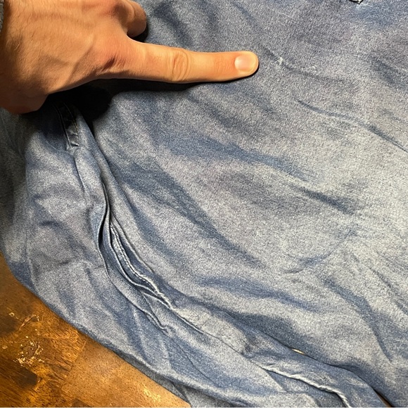 Time & Tru Small Denim Chambray Shirt Dress 1/2 Button Long Sleeve Lyocell Lot - Picture 4 of 11